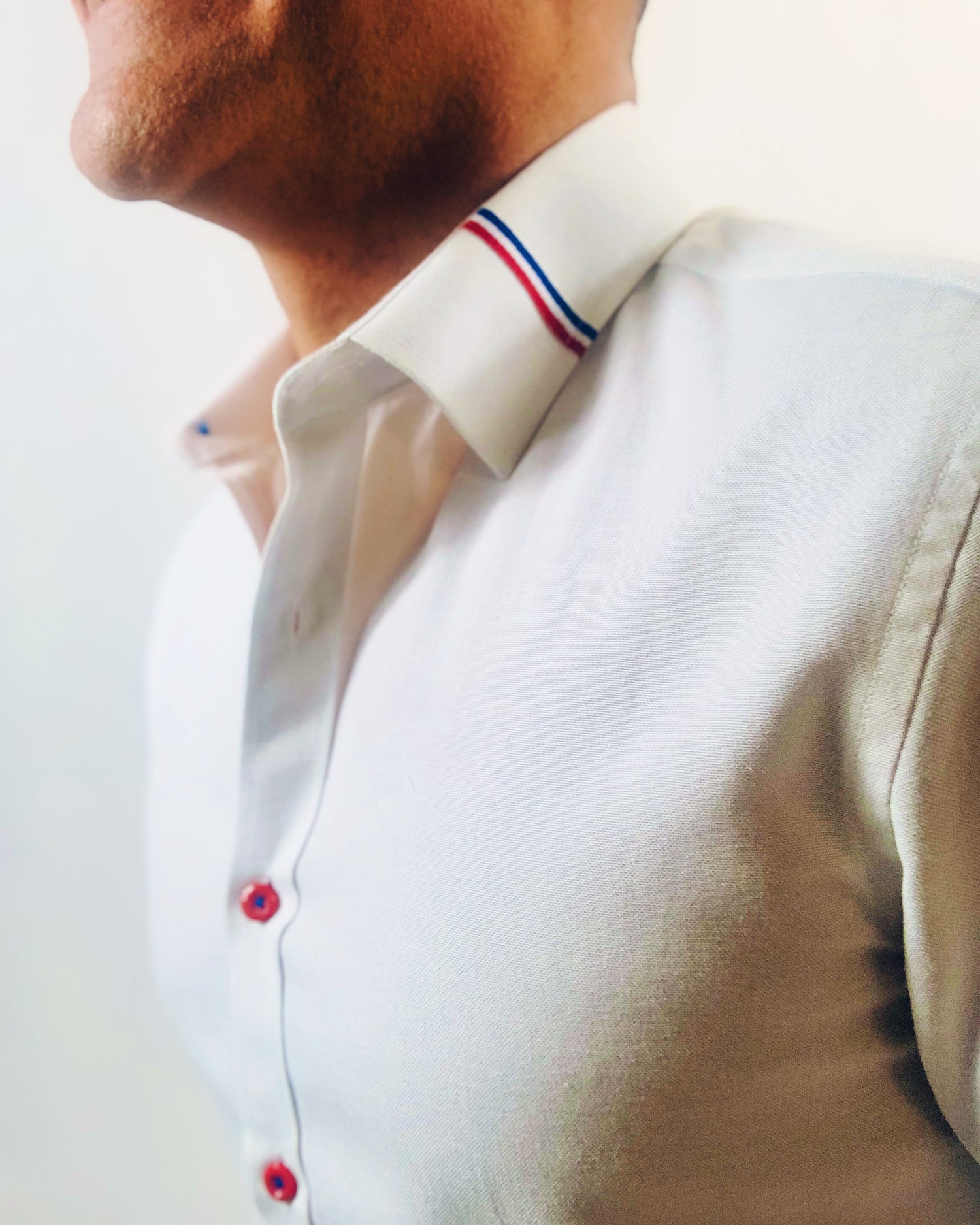 Slim-Fit Ribbon Oxford Strip White Shirt LeBastille