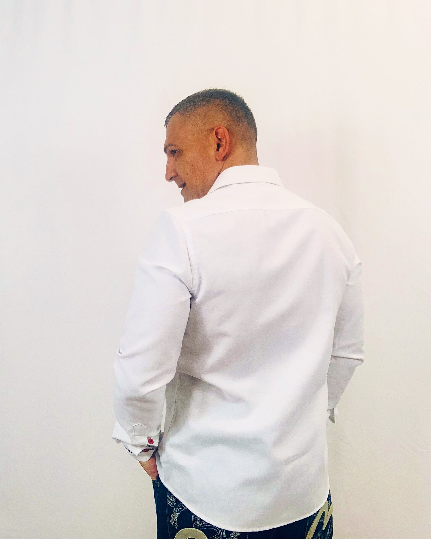 Slim-Fit Ribbon Oxford Strip White Shirt LeBastille