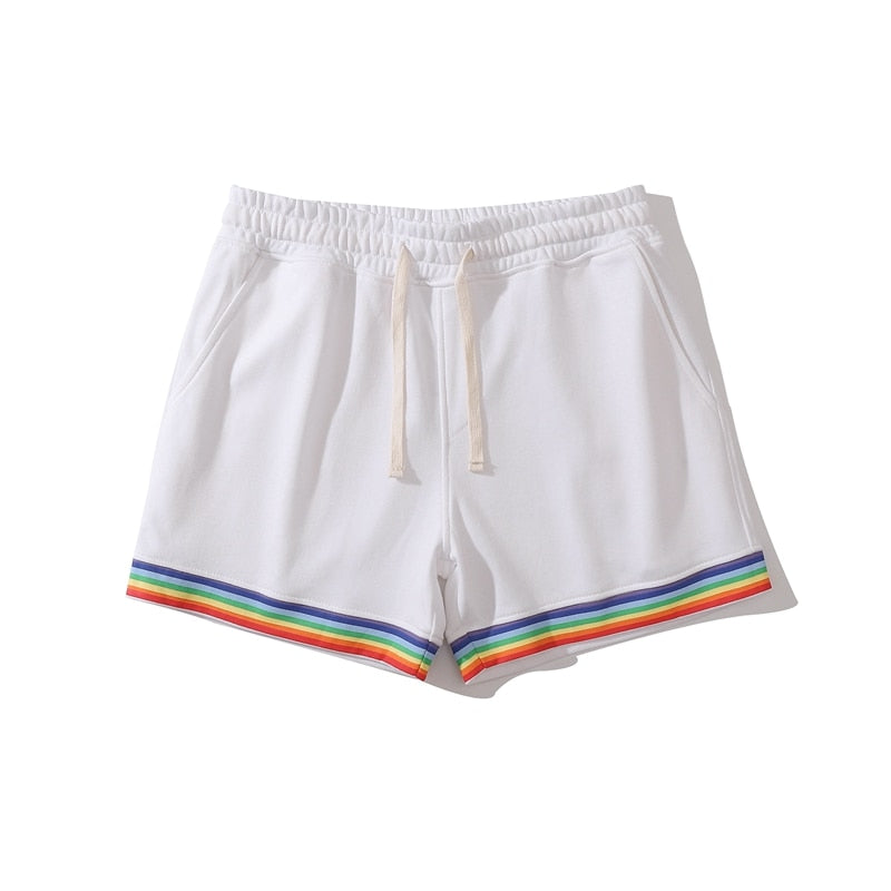 Shop at Le Bastille | Men Slim-Fit Rainbow Shorts Summer Design
