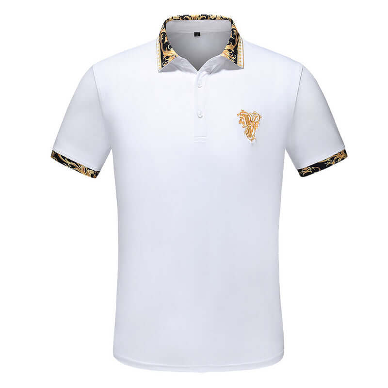 Shop at Le Bastille | Men's White Embroidery Design Polo Shirt | Fashion